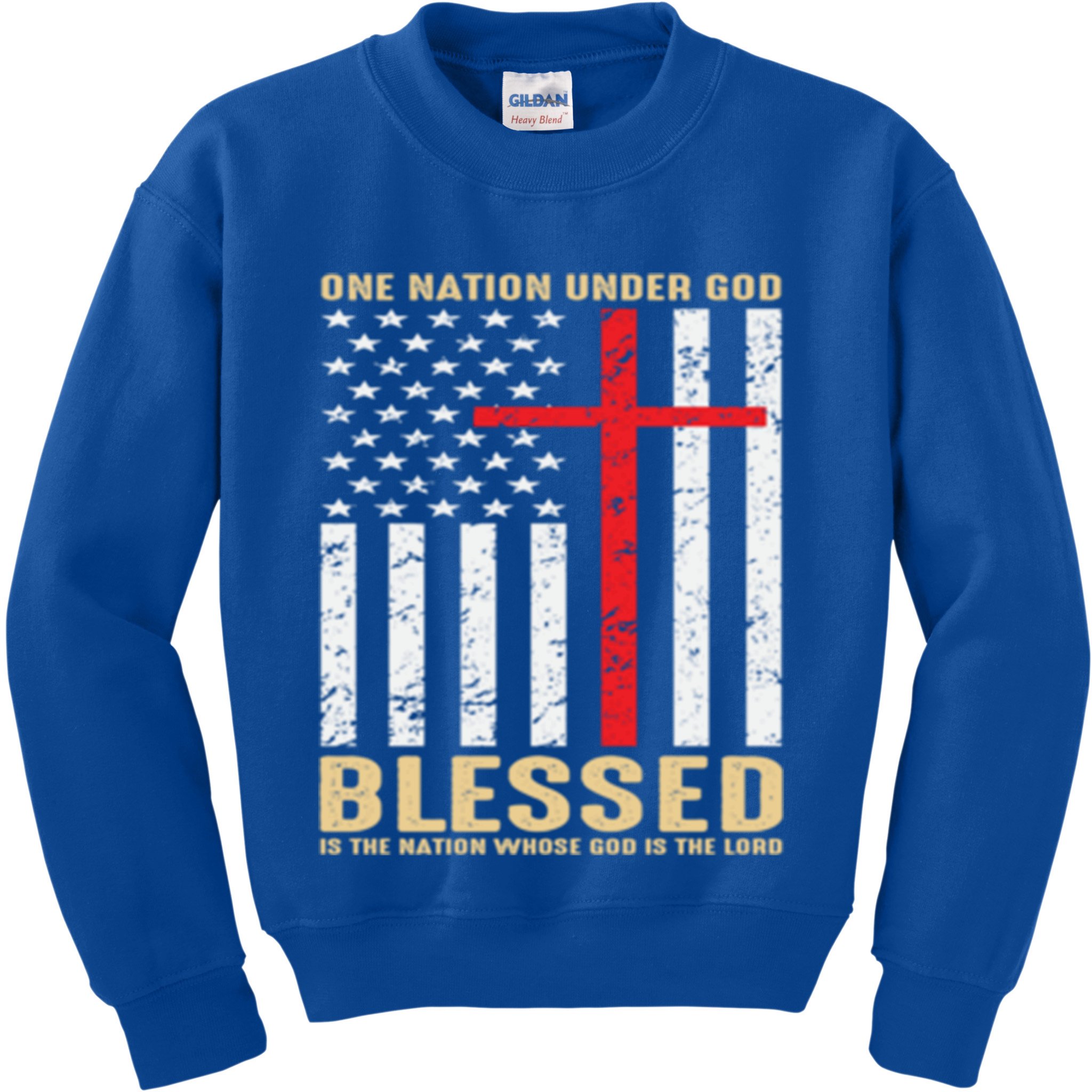 American Flag Gift One Nation Under God Great Gift Kids Sweatshirt