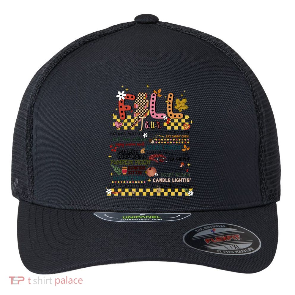 Autumn Fall Graphic Flexfit Unipanel Trucker Cap