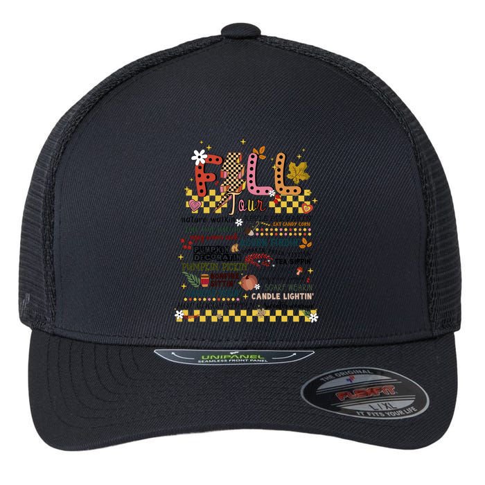 Autumn Fall Graphic Flexfit Unipanel Trucker Cap