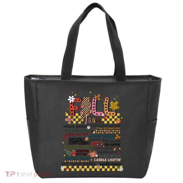 Autumn Fall Graphic Zip Tote Bag