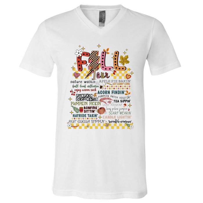 Autumn Fall Graphic V-Neck T-Shirt