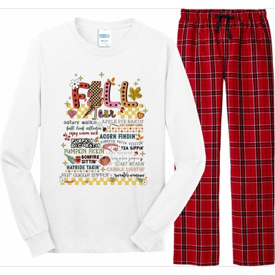 Autumn Fall Graphic Long Sleeve Pajama Set