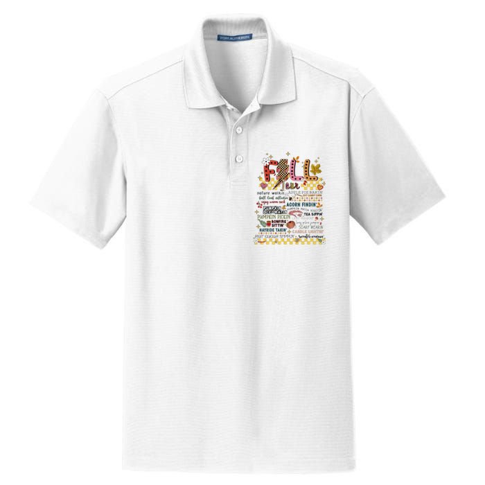 Autumn Fall Graphic Dry Zone Grid Polo