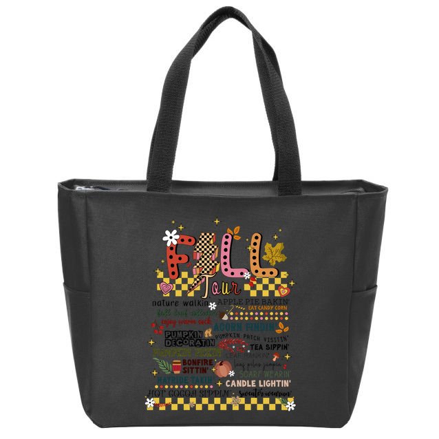 Autumn Fall Graphic Zip Tote Bag