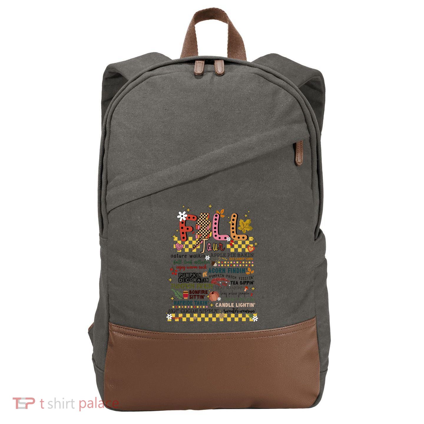 Autumn Fall Graphic Cotton Canvas Backpack