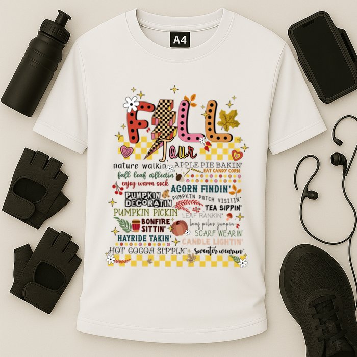 Autumn Fall Graphic Cooling Performance Crew T-Shirt