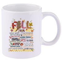 Autumn Fall Graphic 11oz C Handle Ceramic Mug