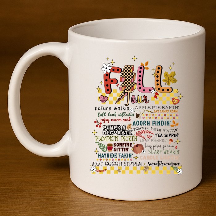 Autumn Fall Graphic 11oz C Handle Ceramic Mug