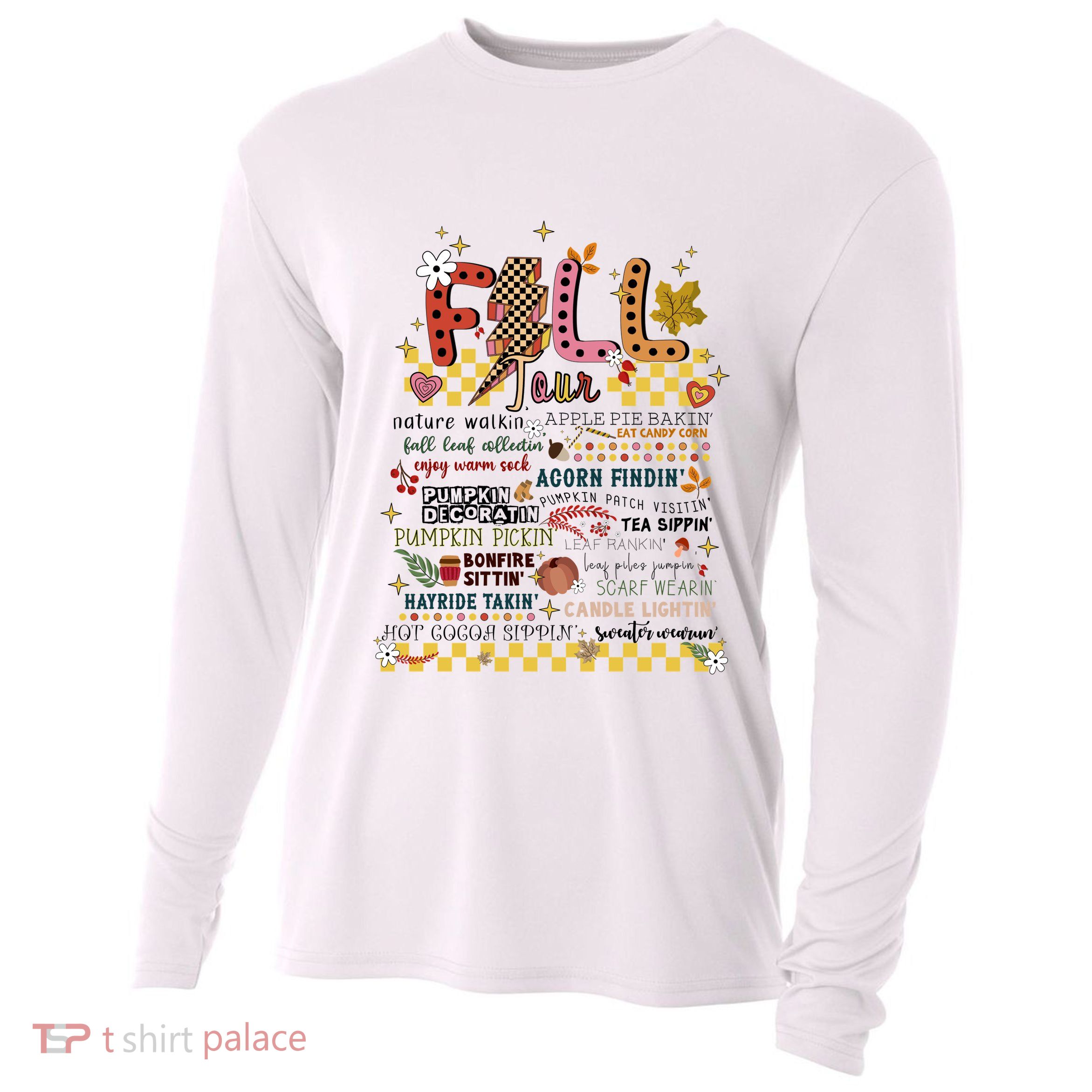 Autumn Fall Graphic Cooling Performance Long Sleeve Crew