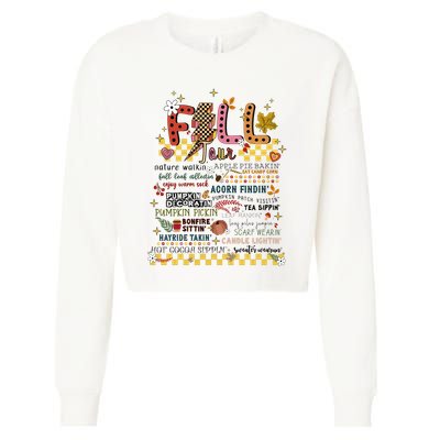 Autumn Fall Graphic Cropped Pullover Crew
