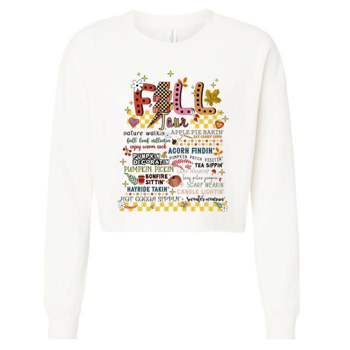Autumn Fall Graphic Cropped Pullover Crew