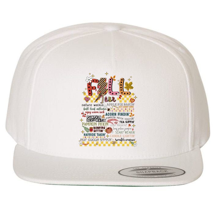 Autumn Fall Graphic Wool Snapback Cap