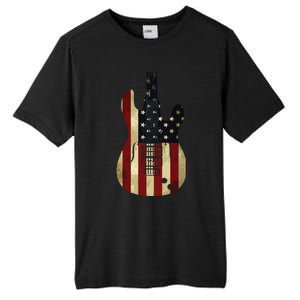 American Flag Guitar 4th Of July Patriotic Tee Great Gift Tall Fusion ChromaSoft Performance T-Shirt