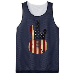 American Flag Guitar 4th Of July Patriotic Tee Great Gift Mesh Reversible Basketball Jersey Tank