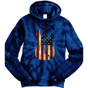 American Flag Guitar 4th Of July Patriotic Tee Great Gift Tie Dye Hoodie