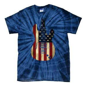 American Flag Guitar 4th Of July Patriotic Tee Great Gift Tie-Dye T-Shirt