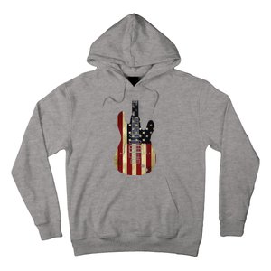 American Flag Guitar 4th Of July Patriotic Tee Great Gift Hoodie