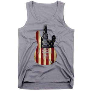 American Flag Guitar 4th Of July Patriotic Tee Great Gift Tank Top