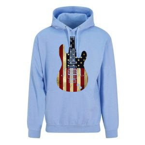 American Flag Guitar 4th Of July Patriotic Tee Great Gift Unisex Surf Hoodie