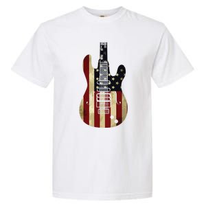 American Flag Guitar 4th Of July Patriotic Tee Great Gift Garment-Dyed Heavyweight T-Shirt