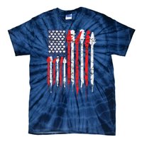 American Flag Guitar Red White Patriotic Music Lover Tie-Dye T-Shirt