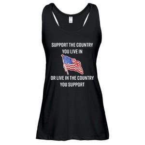 American Flag Gift Support The Country You Live In Ladies Essential Flowy Tank