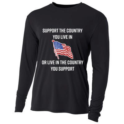 American Flag Gift Support The Country You Live In Cooling Performance Long Sleeve Crew