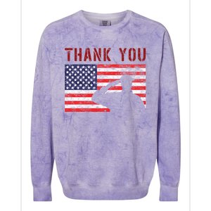 American Flag Great Gift Thank You Memorial Day Design Gift Colorblast Crewneck Sweatshirt