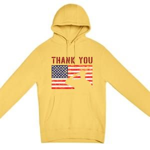 American Flag Great Gift Thank You Memorial Day Design Gift Premium Pullover Hoodie