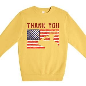 American Flag Great Gift Thank You Memorial Day Design Gift Premium Crewneck Sweatshirt