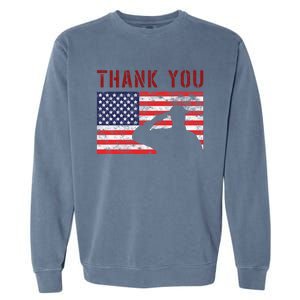 American Flag Great Gift Thank You Memorial Day Design Gift Garment-Dyed Sweatshirt