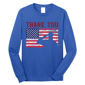 American Flag Great Gift Thank You Memorial Day Design Gift Long Sleeve Shirt