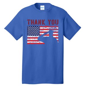 American Flag Great Gift Thank You Memorial Day Design Gift Tall T-Shirt