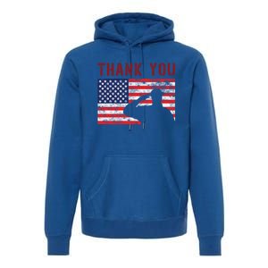 American Flag Great Gift Thank You Memorial Day Design Gift Premium Hoodie