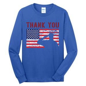 American Flag Great Gift Thank You Memorial Day Design Gift Tall Long Sleeve T-Shirt