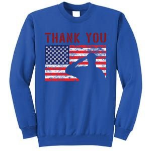 American Flag Great Gift Thank You Memorial Day Design Gift Tall Sweatshirt