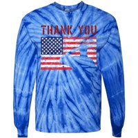 American Flag Great Gift Thank You Memorial Day Design Gift Tie-Dye Long Sleeve Shirt