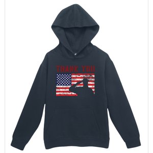 American Flag Great Gift Thank You Memorial Day Design Gift Urban Pullover Hoodie