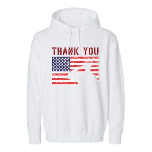 American Flag Great Gift Thank You Memorial Day Design Gift Garment-Dyed Fleece Hoodie