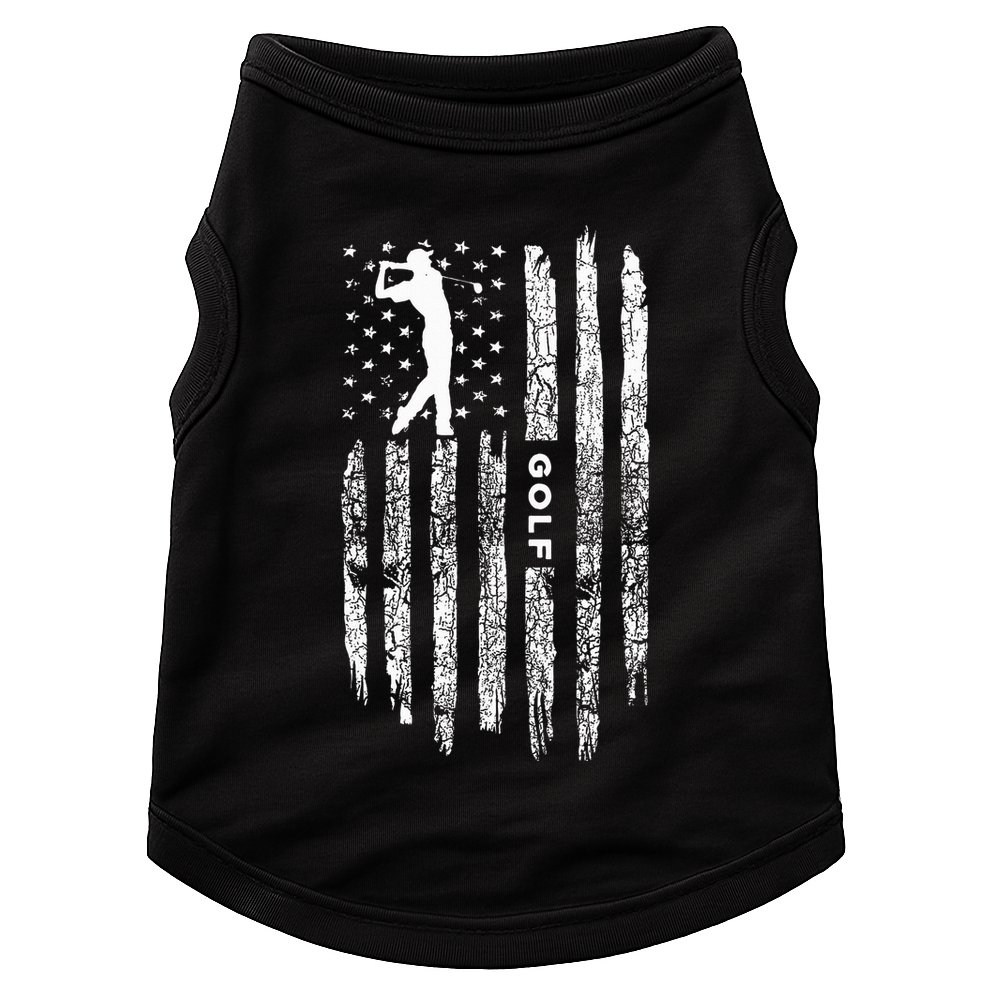 American Flag Golf Clothing Golfer Vintage Golf Doggie Tank