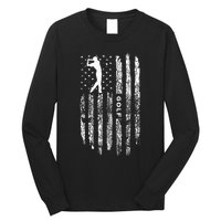 American Flag Golf Clothing Golfer Vintage Golf Long Sleeve Shirt