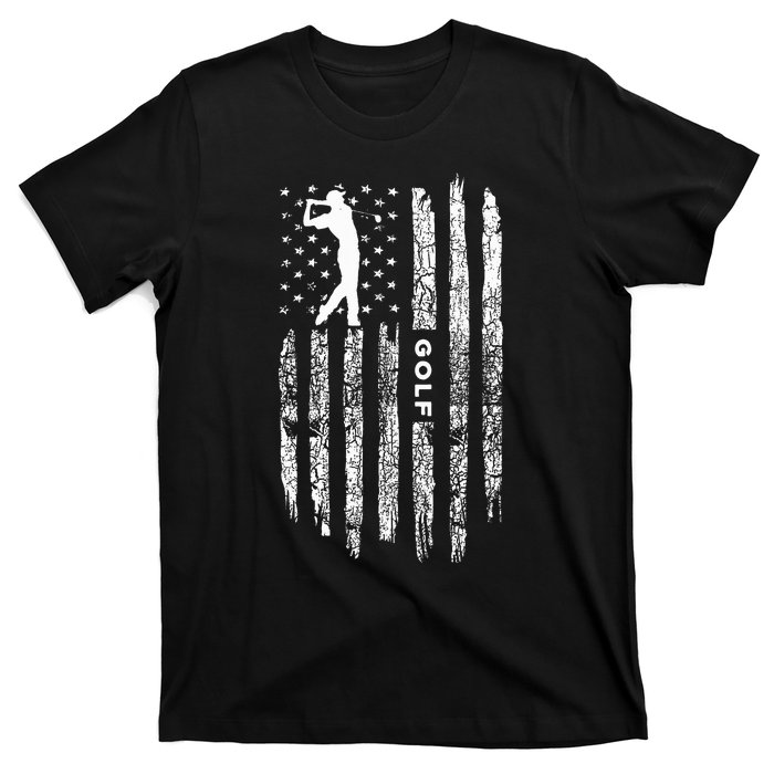 American Flag Golf Clothing Golfer Vintage Golf T-Shirt