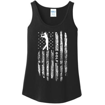 American Flag Golf Clothing Golfer Vintage Golf Ladies Essential Tank