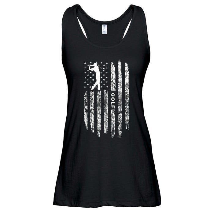 American Flag Golf Clothing Golfer Vintage Golf Ladies Essential Flowy Tank