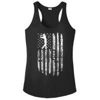 American Flag Golf Clothing Golfer Vintage Golf Ladies PosiCharge Competitor Racerback Tank