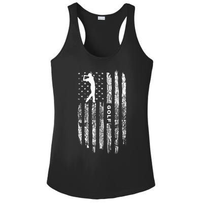 American Flag Golf Clothing Golfer Vintage Golf Ladies PosiCharge Competitor Racerback Tank