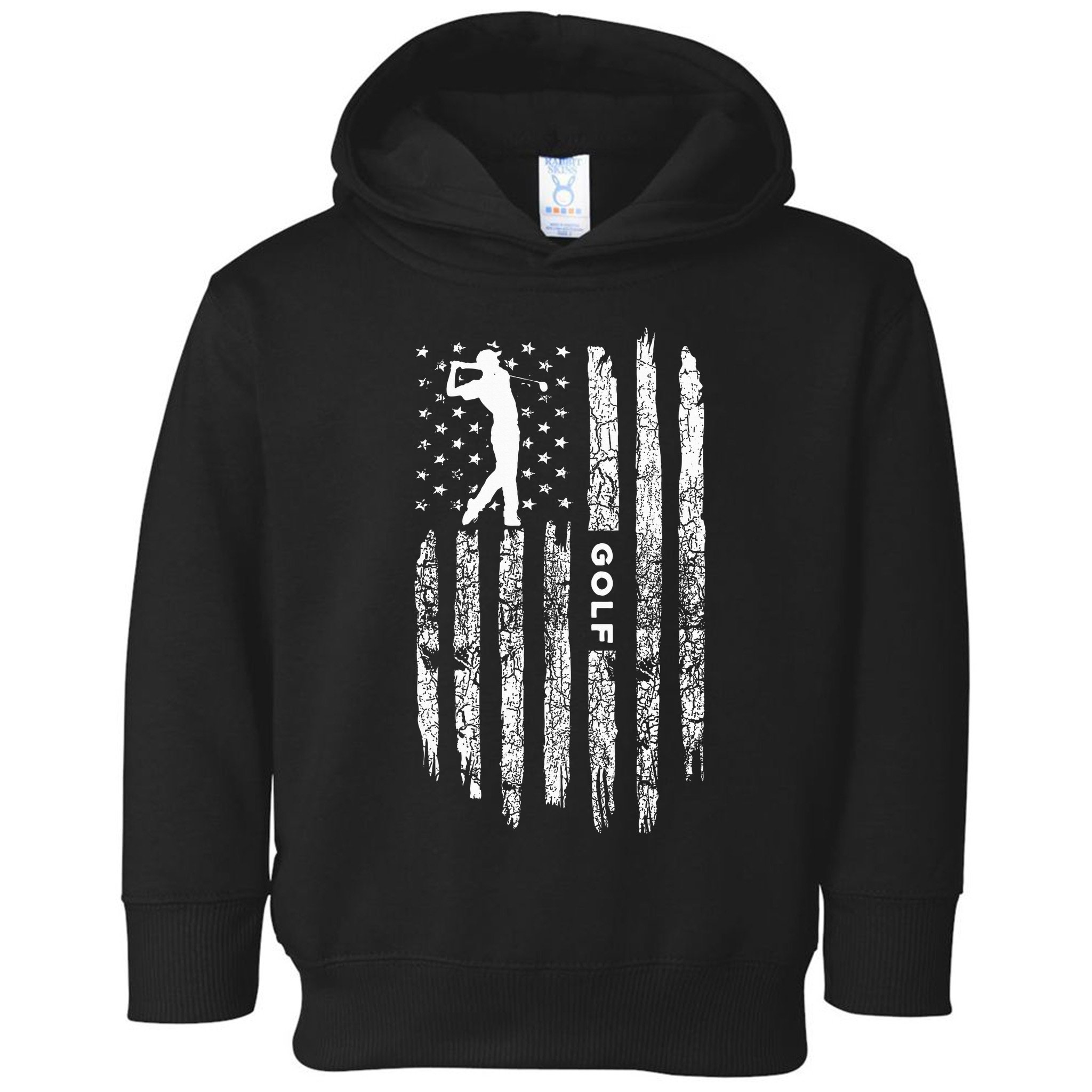American Flag Golf Clothing Golfer Vintage Golf Toddler Hoodie