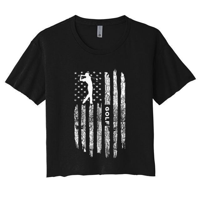 American Flag Golf Clothing Golfer Vintage Golf Crop Top