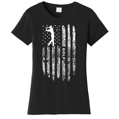 American Flag Golf Clothing Golfer Vintage Golf Women's T-Shirt