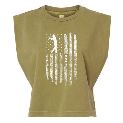 American Flag Golf Clothing Golfer Vintage Golf Garment-Dyed Women's Muscle Tee
